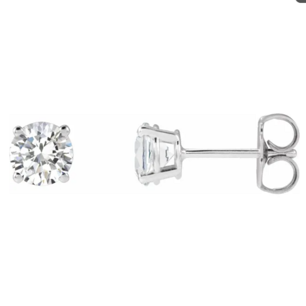 American Jewelry 14k White Gold .50ctw Diamond Solitaire 4 Prong Stud Earrings