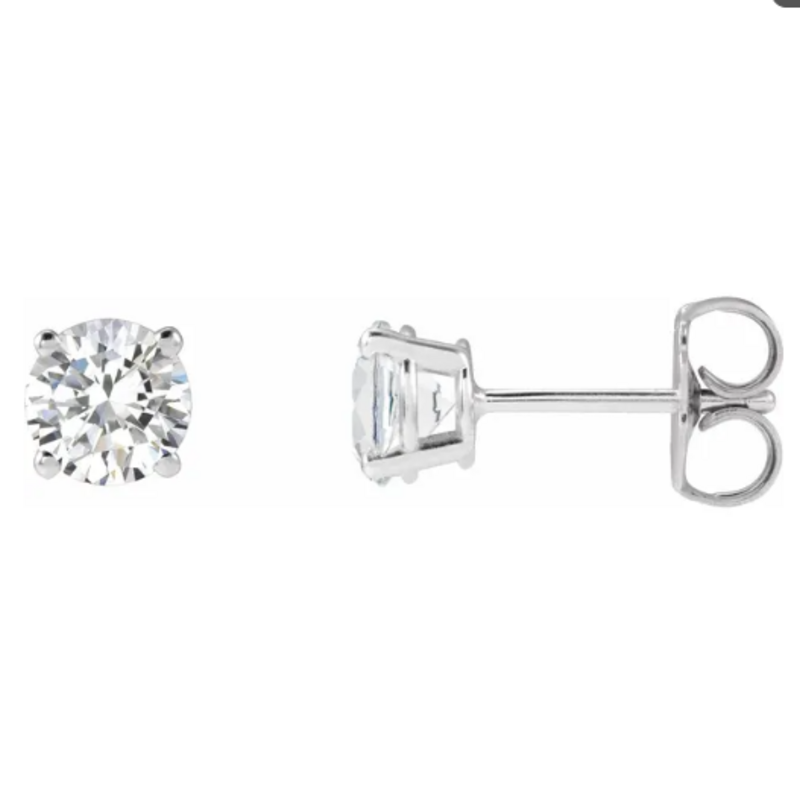 American Jewelry 14k White Gold .50ctw Diamond Solitaire 4 Prong Stud Earrings
