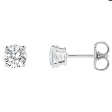American Jewelry 14k White Gold .50ctw Diamond Solitaire 4 Prong Stud Earrings