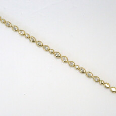 14k Yellow Gold 1.52ctw Alternating Diamond Bezel and Milgrain Link Bracelet