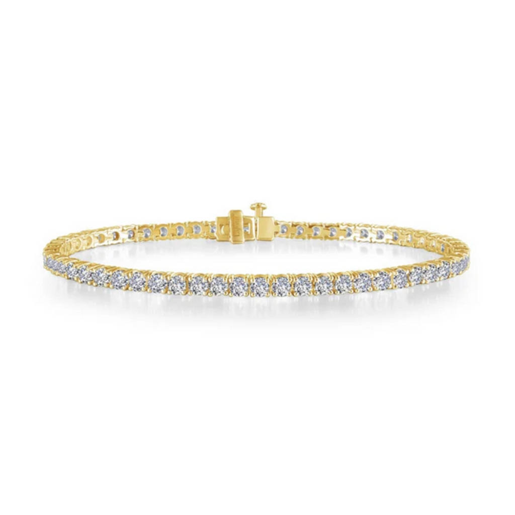 Lafonn Lafonn Sterling Silver Gold Plated 3.25ctw Simulated Diamond Tennis Bracelet (7")