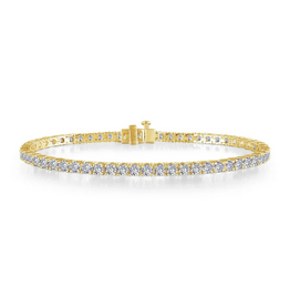 Lafonn Lafonn Sterling Silver Gold Plated 3.25ctw Simulated Diamond Tennis Bracelet (7")
