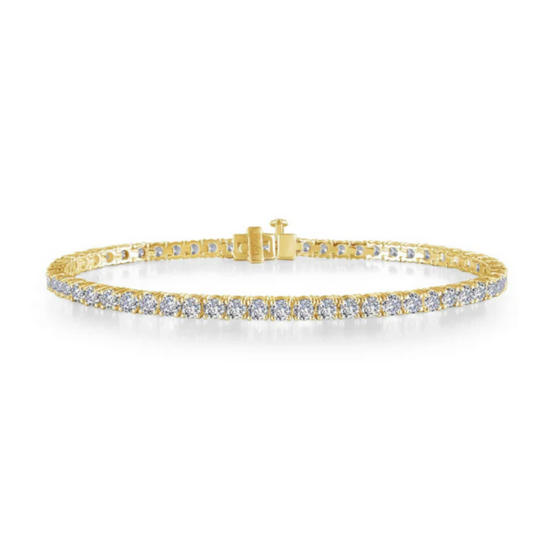 Lafonn Lafonn Sterling Silver Gold Plated 3.25ctw Simulated Diamond Tennis Bracelet (7")