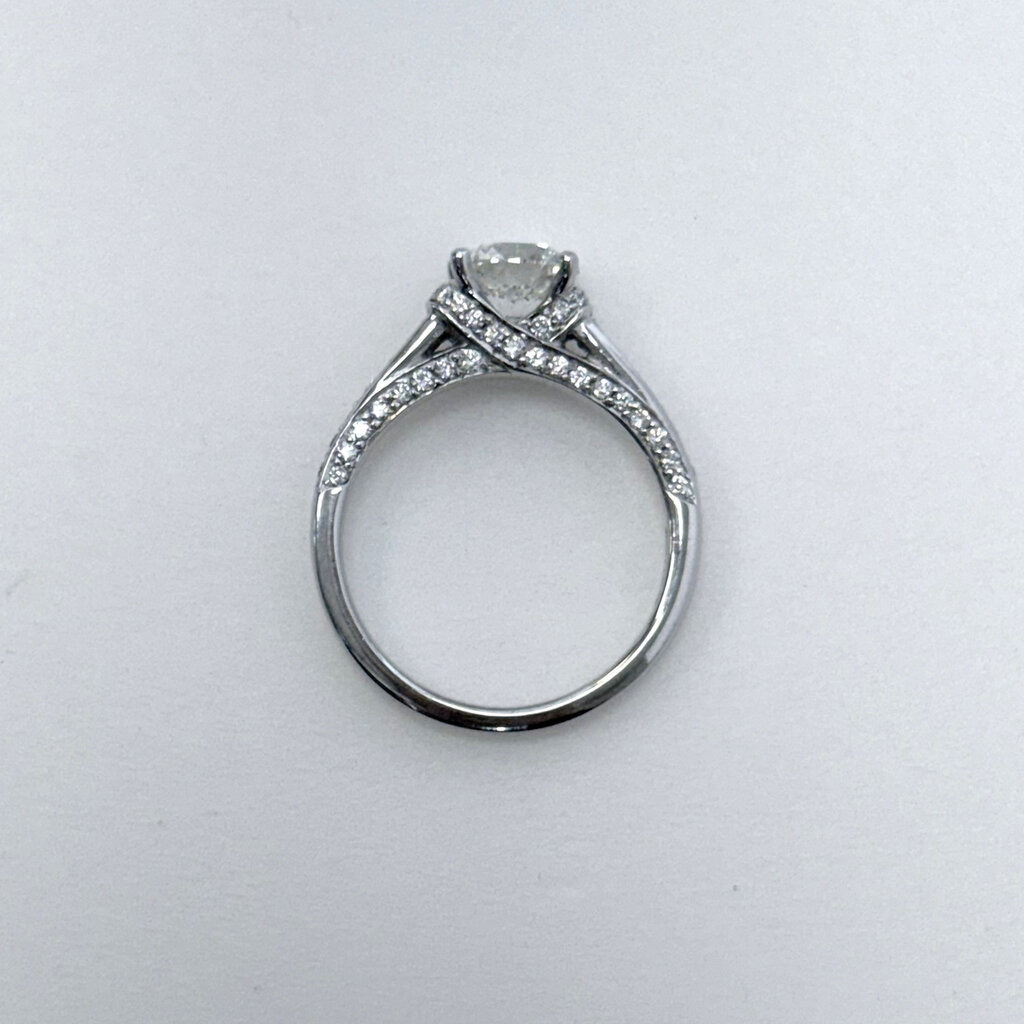 18k White Gold 1.59ctw (1.21 I/SI1 Center) Round Diamond Engagement Ring (Size 6.5)