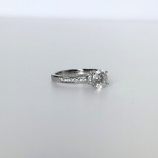 18k White Gold 1.59ctw (1.21 I/SI1 Center) Round Diamond Engagement Ring (Size 6.5)