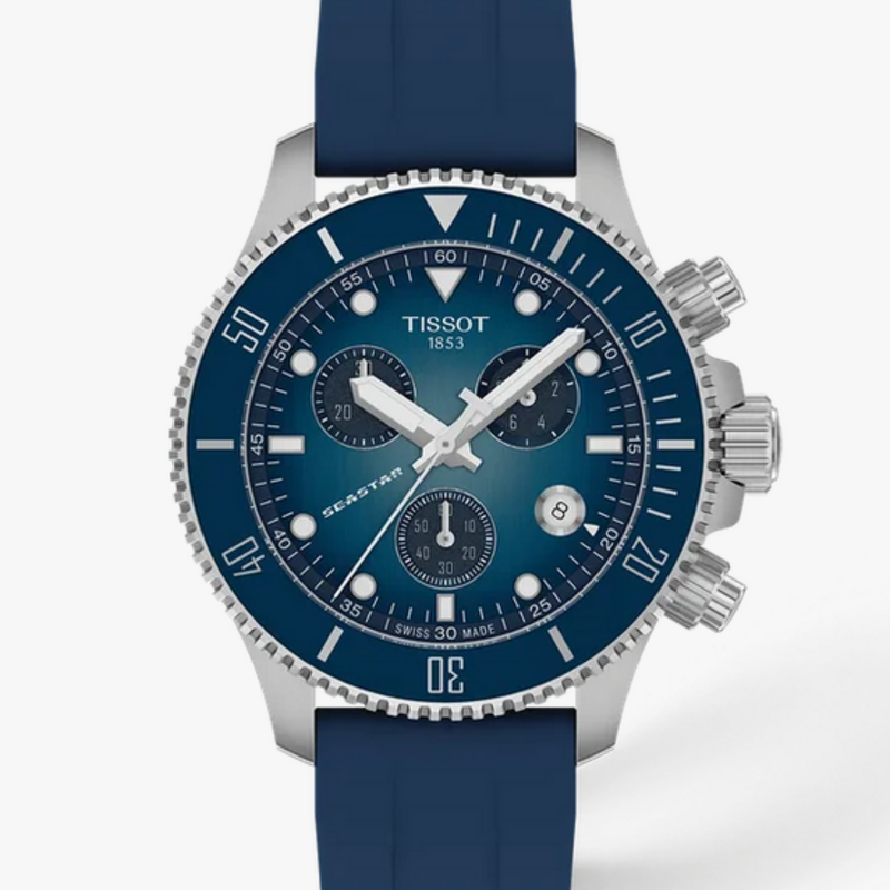 Tissot Tissot Seastar 1000 38mm Watch w/ Blue Silicone Strap