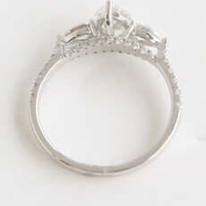 American Jewelry 14k White Gold 1.50ctw Lab Grown Diamond Pear Cut 3 Stone Engagement Ring