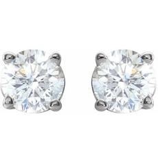 American Jewelry 14k White Gold .50ctw Round Diamond Basket-Set Stud Earrings