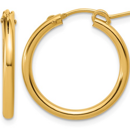 14k Yellow Gold-Filled 2x22mm Hoop Earrings