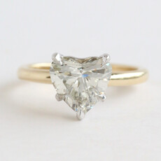 American Jewelry 14k Yellow Gold 2.30ct K/VS2 Heart Shape Diamond Solitaire Engagement Ring