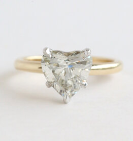 American Jewelry 14k Yellow Gold 2.30ct K/VS2 Heart Shape Diamond Solitaire Engagement Ring