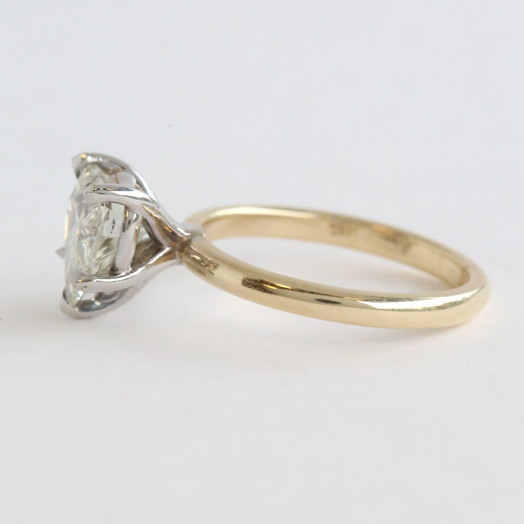 American Jewelry 14k Yellow Gold 2.30ct K/VS2 Heart Shape Diamond Solitaire Engagement Ring