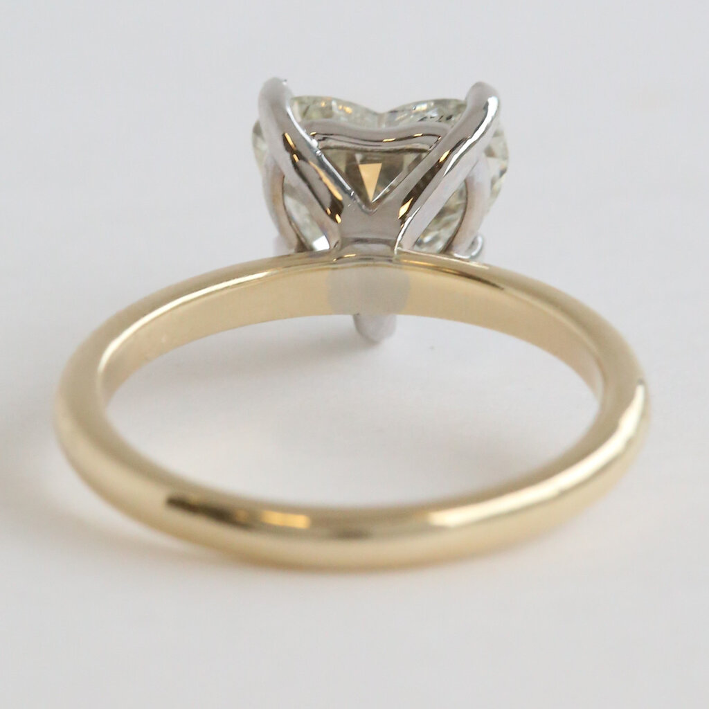 American Jewelry 14k Yellow Gold 2.30ct K/VS2 Heart Shape Diamond Solitaire Engagement Ring