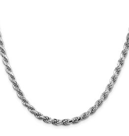 American Jewelry Sterling Silver Rhodium Plated 4.6mm Diamond Cut Rope Chain (22")