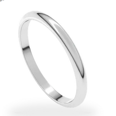 American Jewelry 14k White Gold 1.5mm Half Round Polished Wedding Band Ring (Size 3.5)