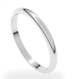 American Jewelry 14k White Gold 1.5mm Half Round Polished Wedding Band Ring (Size 3.5)