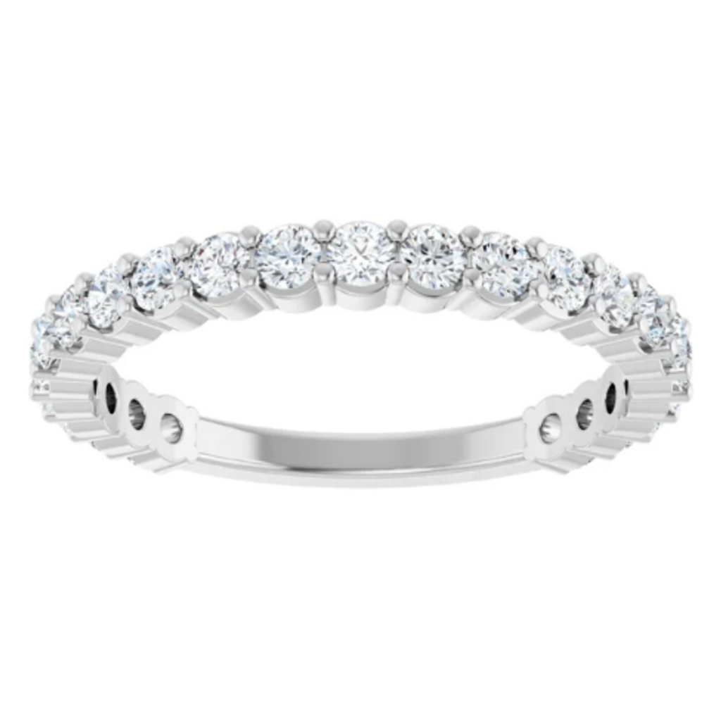 American Jewelry 14k White Gold 1ctw Lab Grown Diamond Straight Wedding Band Ring