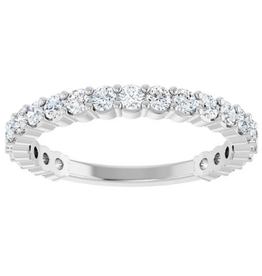 American Jewelry 14k White Gold 1ctw Lab Grown Diamond Straight Wedding Band Ring