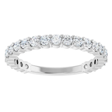 American Jewelry 14k White Gold 1ctw Lab Grown Diamond Straight Wedding Band Ring