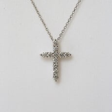 14k White Gold 1/2ctw F/VS Lab Grown Diamond Cross Pendant
