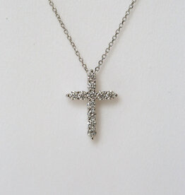 14k White Gold 1/2ctw F/VS Lab Grown Diamond Cross Pendant