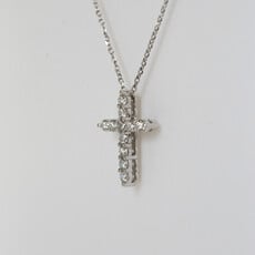 14k White Gold 1/2ctw F/VS Lab Grown Diamond Cross Pendant