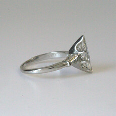 American Jewelry ESTATE Platinum 1.18ctw Marquise (1ct) & Baguette Engagement Ring (Size 6)