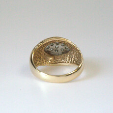 American Jewelry ESTATE 14k Yellow Gold Oval Top 1/3ctw Diamond Cluster Ring (7.5)
