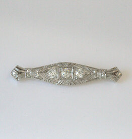 American Jewelry ESTATE Platinum 1.4ctw Old European Vintage VS Diamond Broach