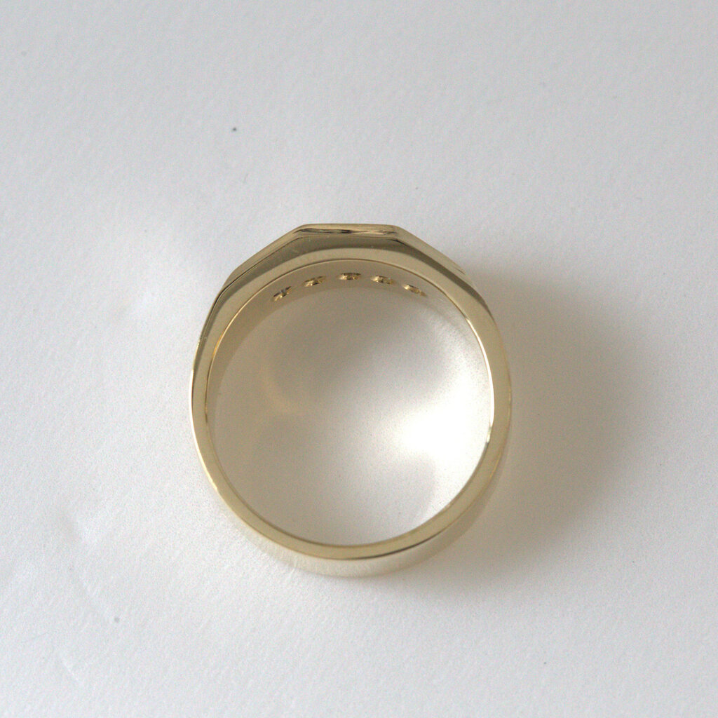 American Jewelry ESTATE 14k Yellow Gold 1/2ctw Round Diamond Channel Set Men's Ring (Size 11)