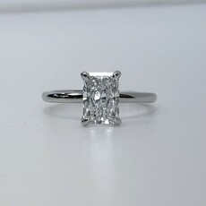 American Jewelry 14k White Gold 1.79ct D/VVS2 Radiant Solitaire Engagement Ring