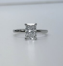 American Jewelry 14k White Gold 1.79ct D/VVS2 Radiant Solitaire Engagement Ring