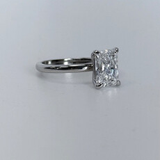 American Jewelry 14k White Gold 1.79ct D/VVS2 Radiant Solitaire Engagement Ring