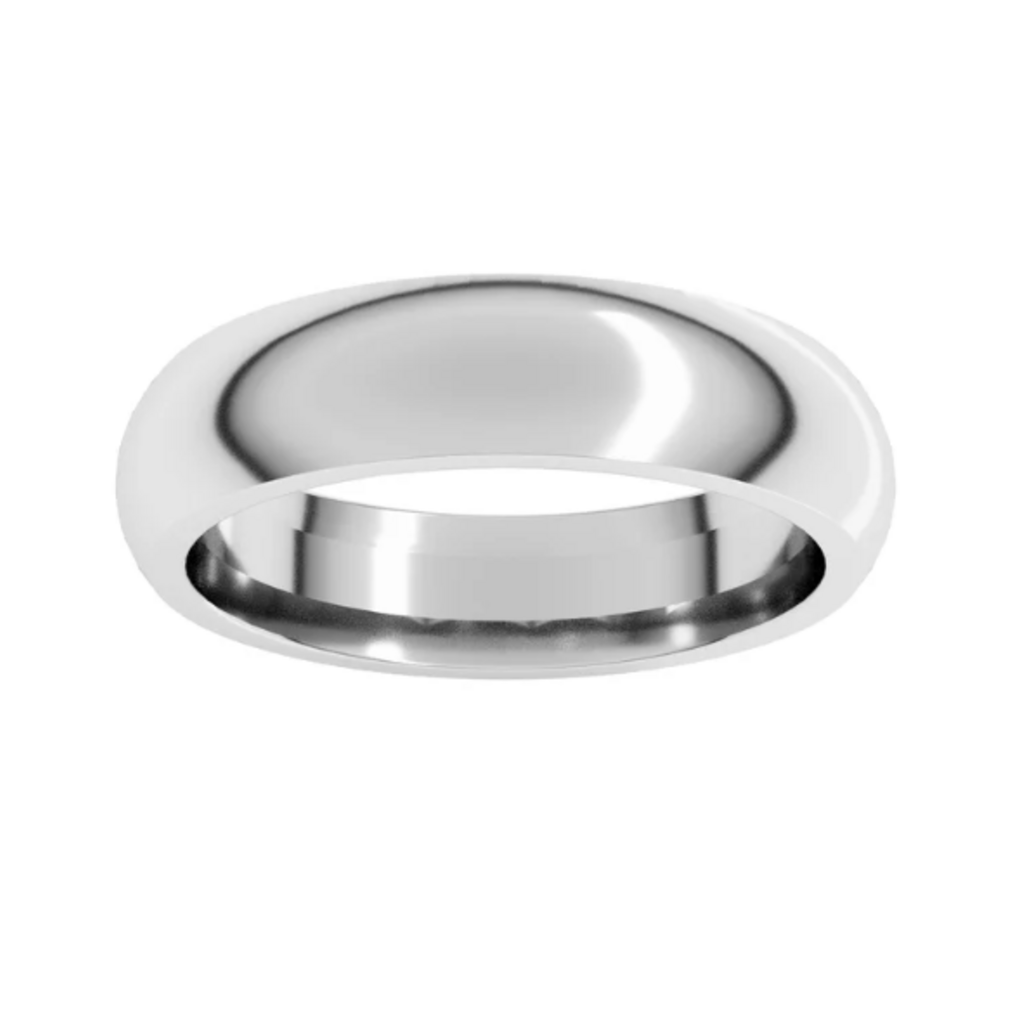 American Jewelry 14k White Gold 5mm High Polish Comfort Fit Mens Wedding Band (Size 9)
