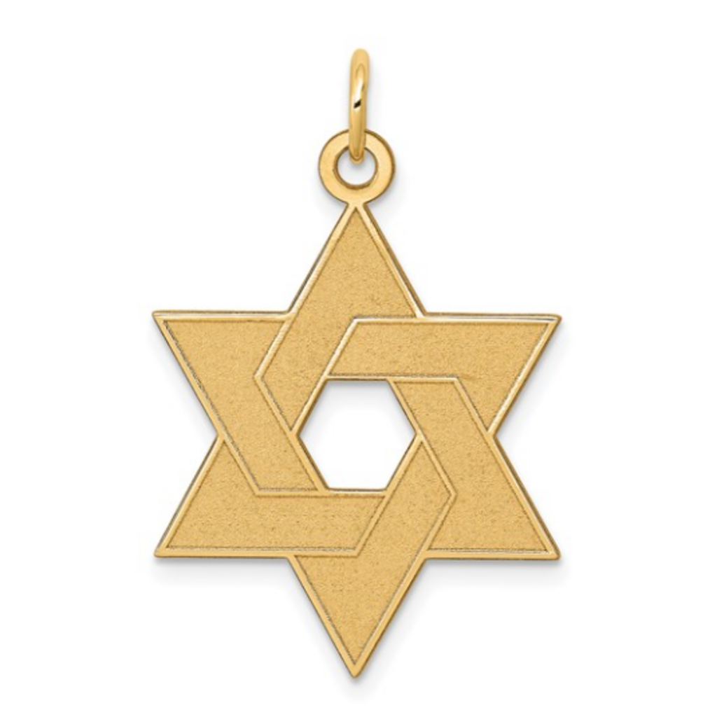 American Jewelry 14k Yellow Gold Star of David Pendant Charm