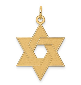 American Jewelry 14k Yellow Gold Star of David Pendant Charm