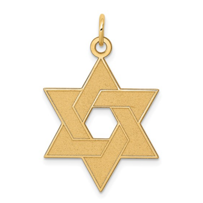 American Jewelry 14k Yellow Gold Star of David Pendant Charm