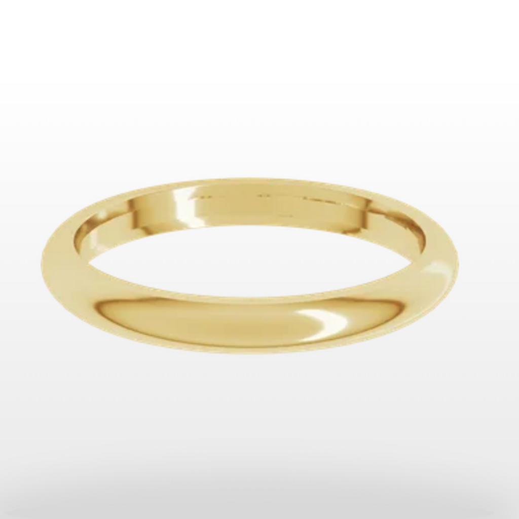 American Jewelry 14k Yellow Gold 2.5mm High Polish Comfort Fit Wedding Band Ring (Size 7)