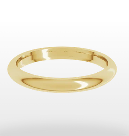 American Jewelry 14k Yellow Gold 2.5mm High Polish Comfort Fit Wedding Band Ring (Size 7)