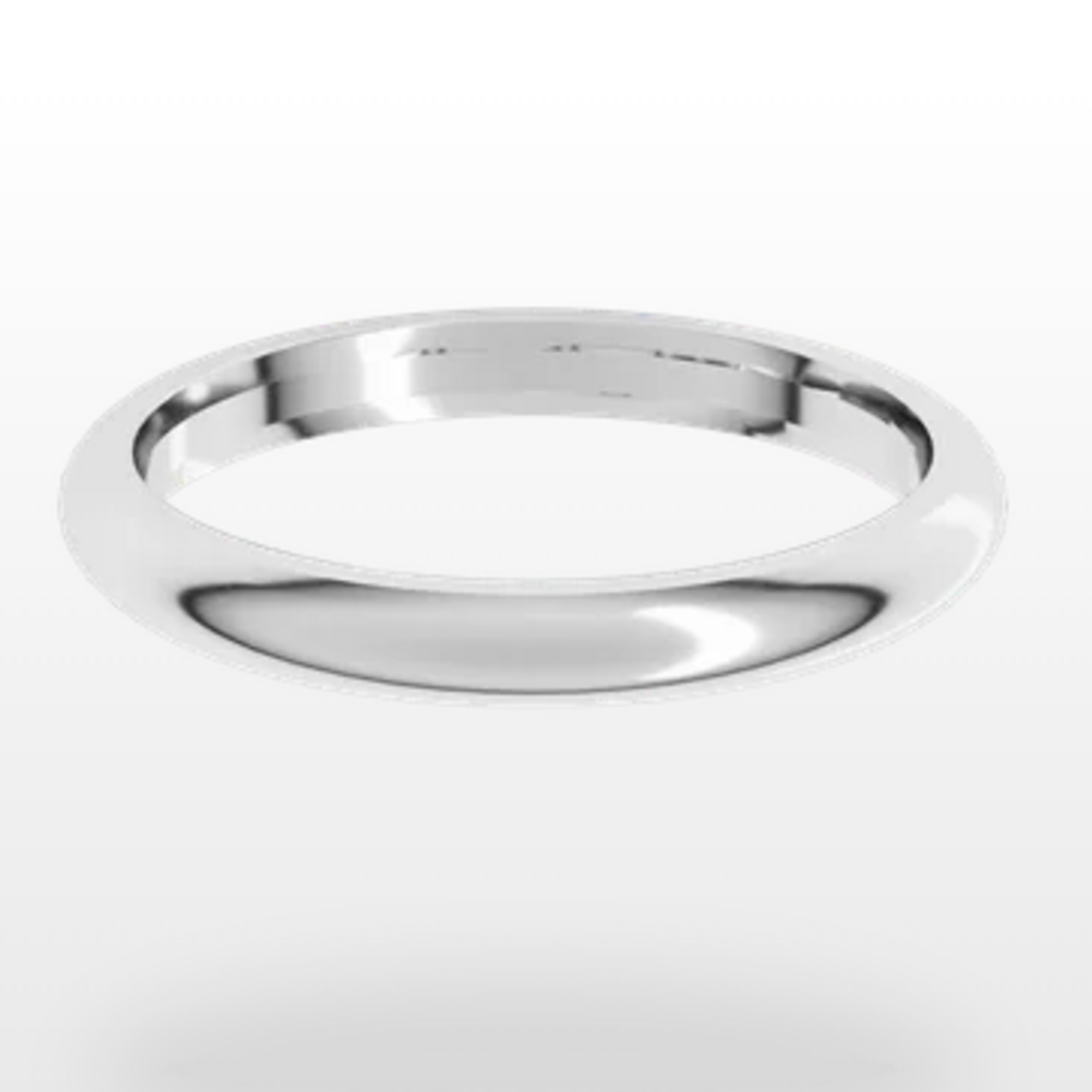 American Jewelry 14k White Gold 2.5mm High Polish Comfort Fit Wedding Band Ring (Size 7)