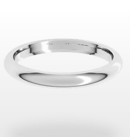 American Jewelry 14k White Gold 2.5mm High Polish Comfort Fit Wedding Band Ring (Size 7)