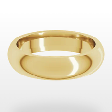 American Jewelry 14k Yellow Gold 5mm High Polish Comfort Fit Mens Wedding Band (Size 9)