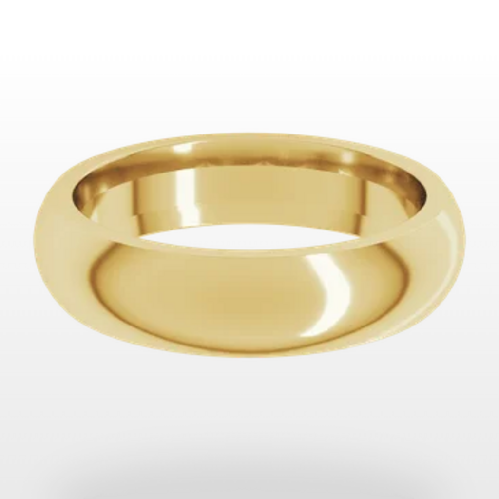 American Jewelry 14k Yellow Gold 5mm High Polish Comfort Fit Mens Wedding Band (Size 9)