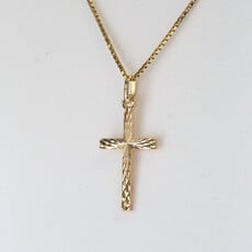 American Jewelry 14k Yellow Gold Cross Pendant Necklace (15.5"-17.5")