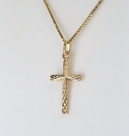 American Jewelry 14k Yellow Gold Cross Pendant Necklace (15.5"-17.5")