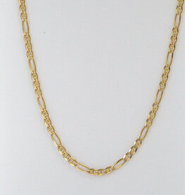 American Jewelry 14k Yellow Gold 3.8mm Figaro Necklace Chain (21")