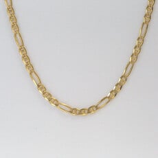 American Jewelry 14k Yellow Gold 3.8mm Figaro Necklace Chain (21")