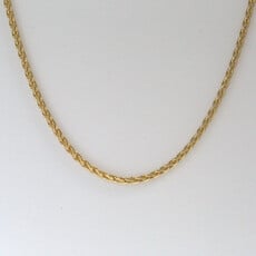 American Jewelry 14k Yellow Gold 2mm Wheat Necklace Chain (24")