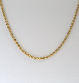 American Jewelry 14k Yellow Gold 2mm Wheat Necklace Chain (24")