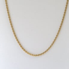 American Jewelry 14k Yellow Gold 2mm Wheat Necklace Chain (24")